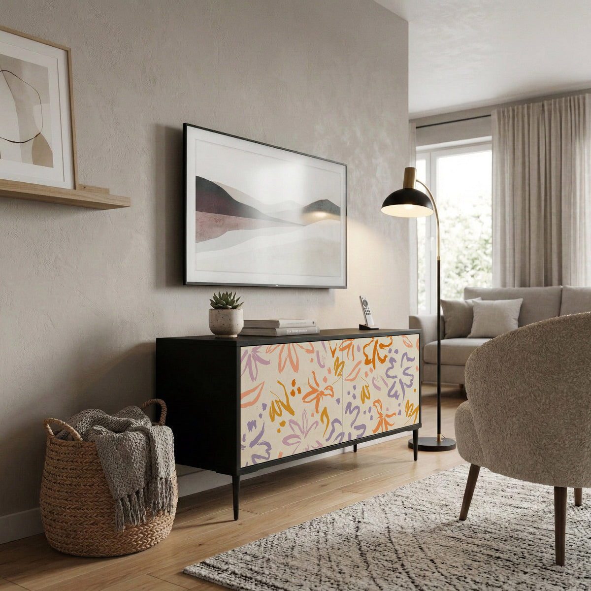 SPRING WHIMSY Compact 2-Door TV Cabinet