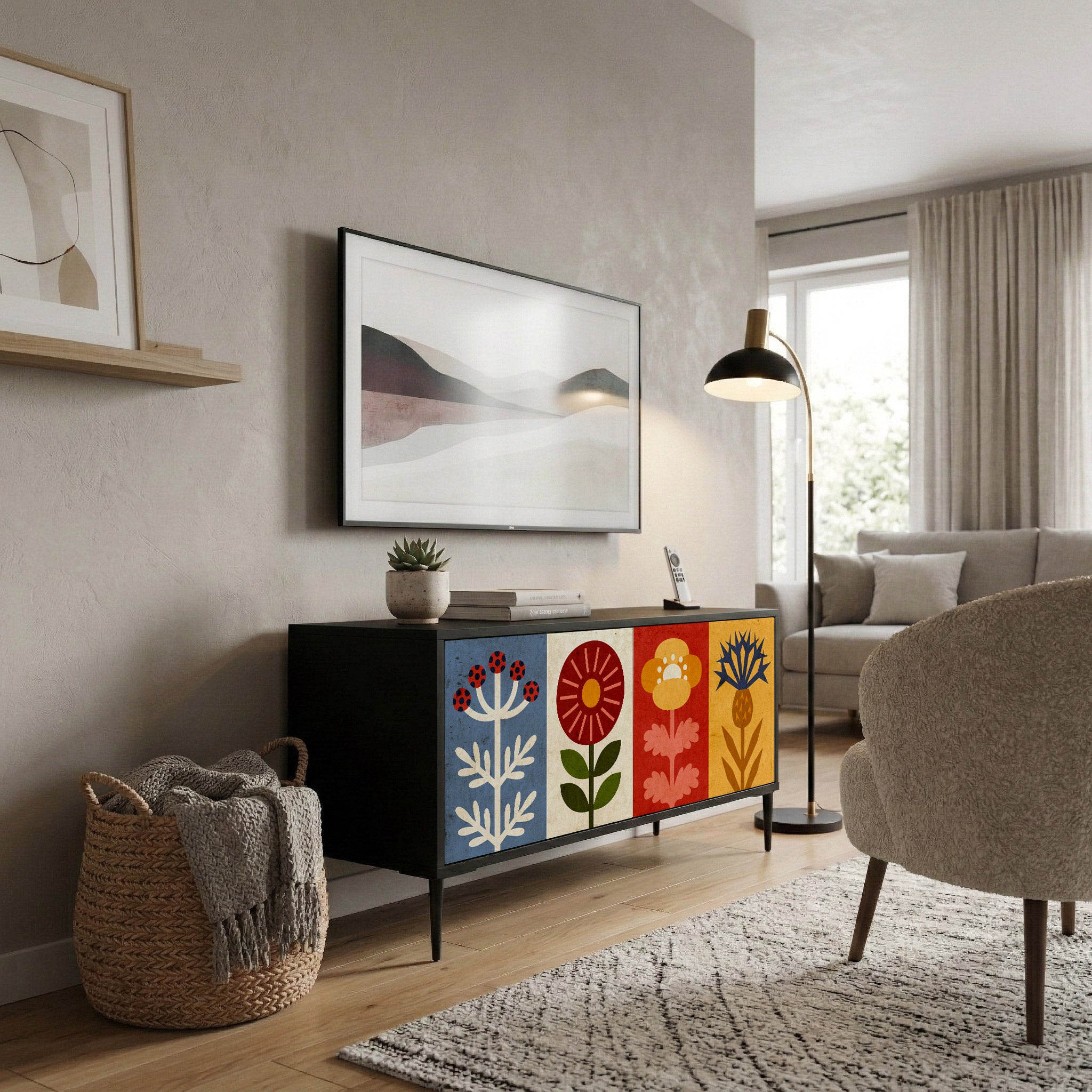 SCANDIC FLOWERET Kompaktes 2-türiges TV-Lowboard