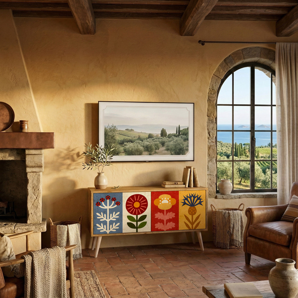 SCANDIC FLOWERET Compact 2-Door TV Cabinet