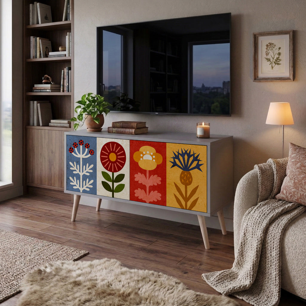 SCANDIC FLOWERET Kompaktes 2-türiges TV-Lowboard