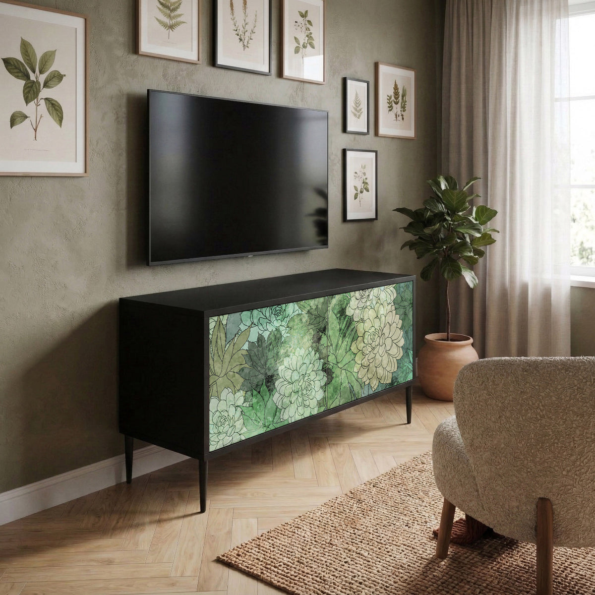 SUCCULENT CLUSTER Kompaktes 2-türiges TV-Lowboard
