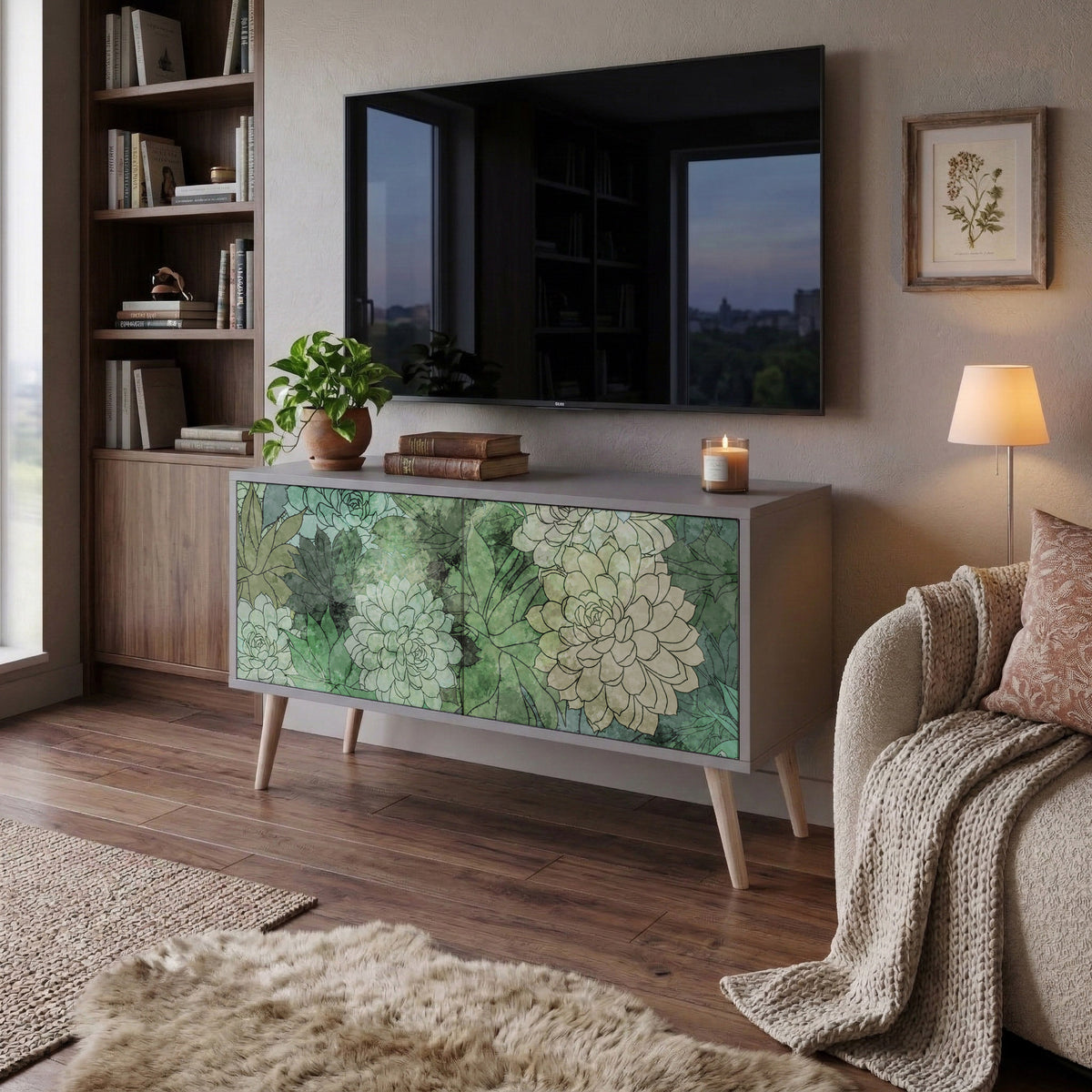 SUCCULENT CLUSTER Kompaktes 2-türiges TV-Lowboard