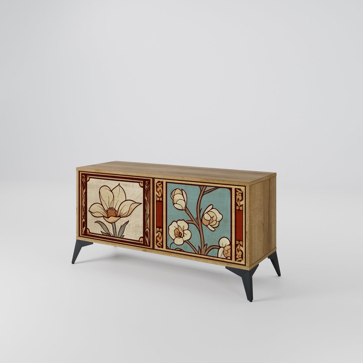 TIMELESS FLORA Kompaktes 2-türiges TV-Lowboard