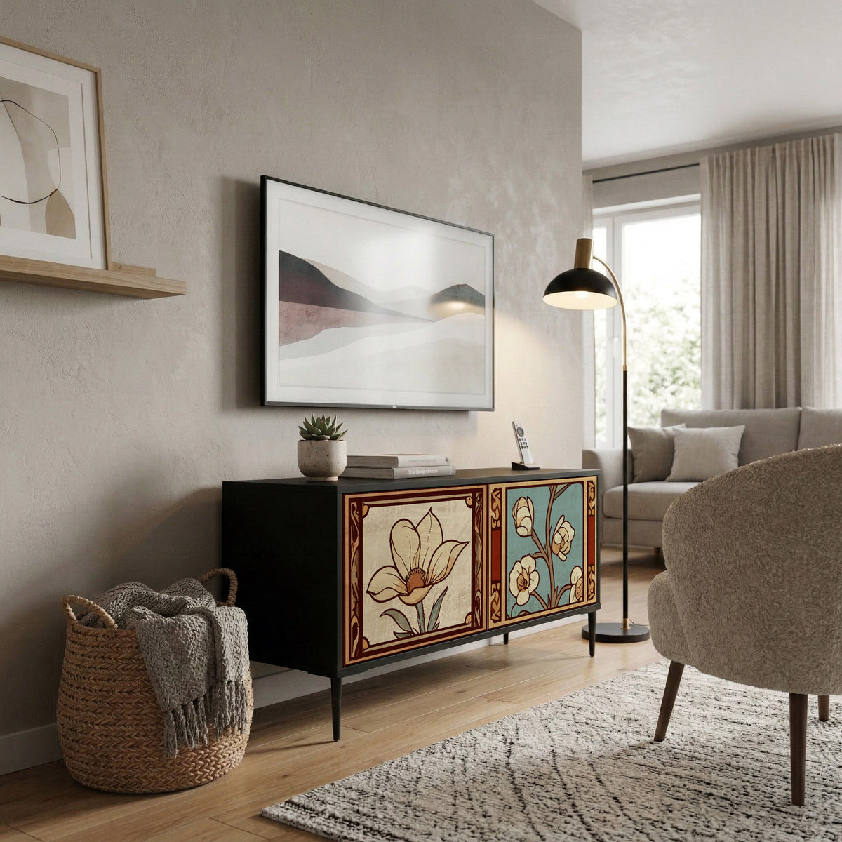 TIMELESS FLORA Kompaktes 2-türiges TV-Lowboard