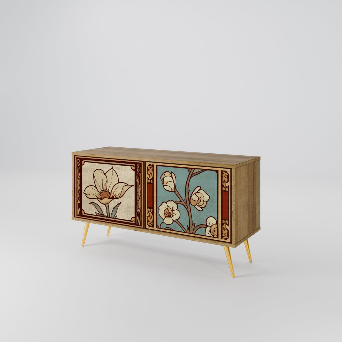 TIMELESS FLORA Kompaktes 2-türiges TV-Lowboard