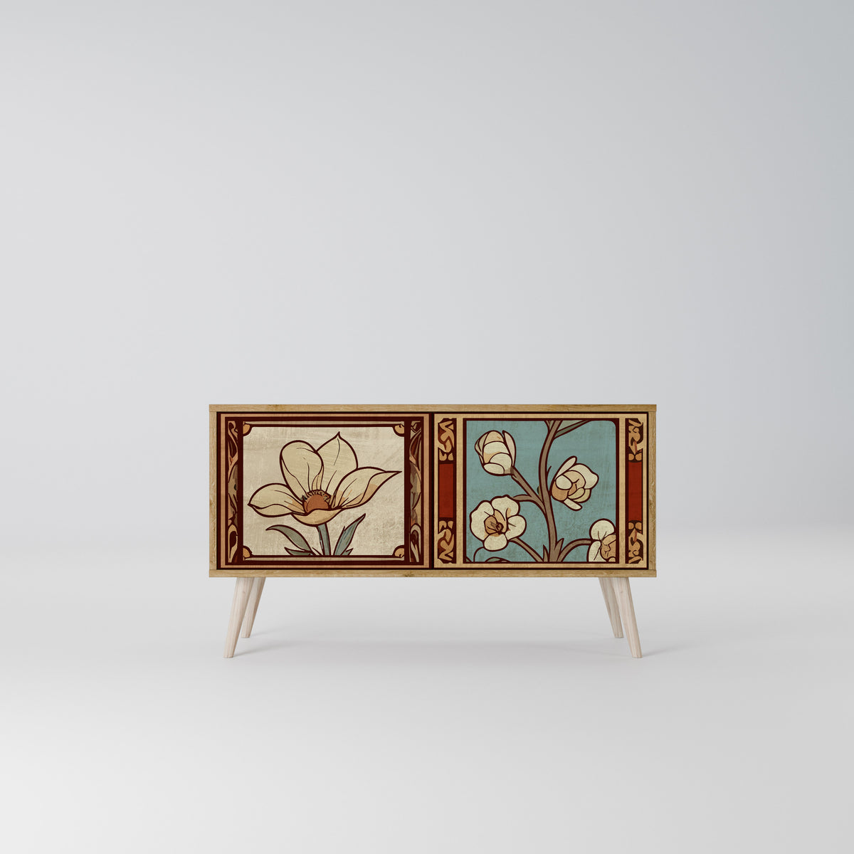 TIMELESS FLORA Kompaktes 2-türiges TV-Lowboard