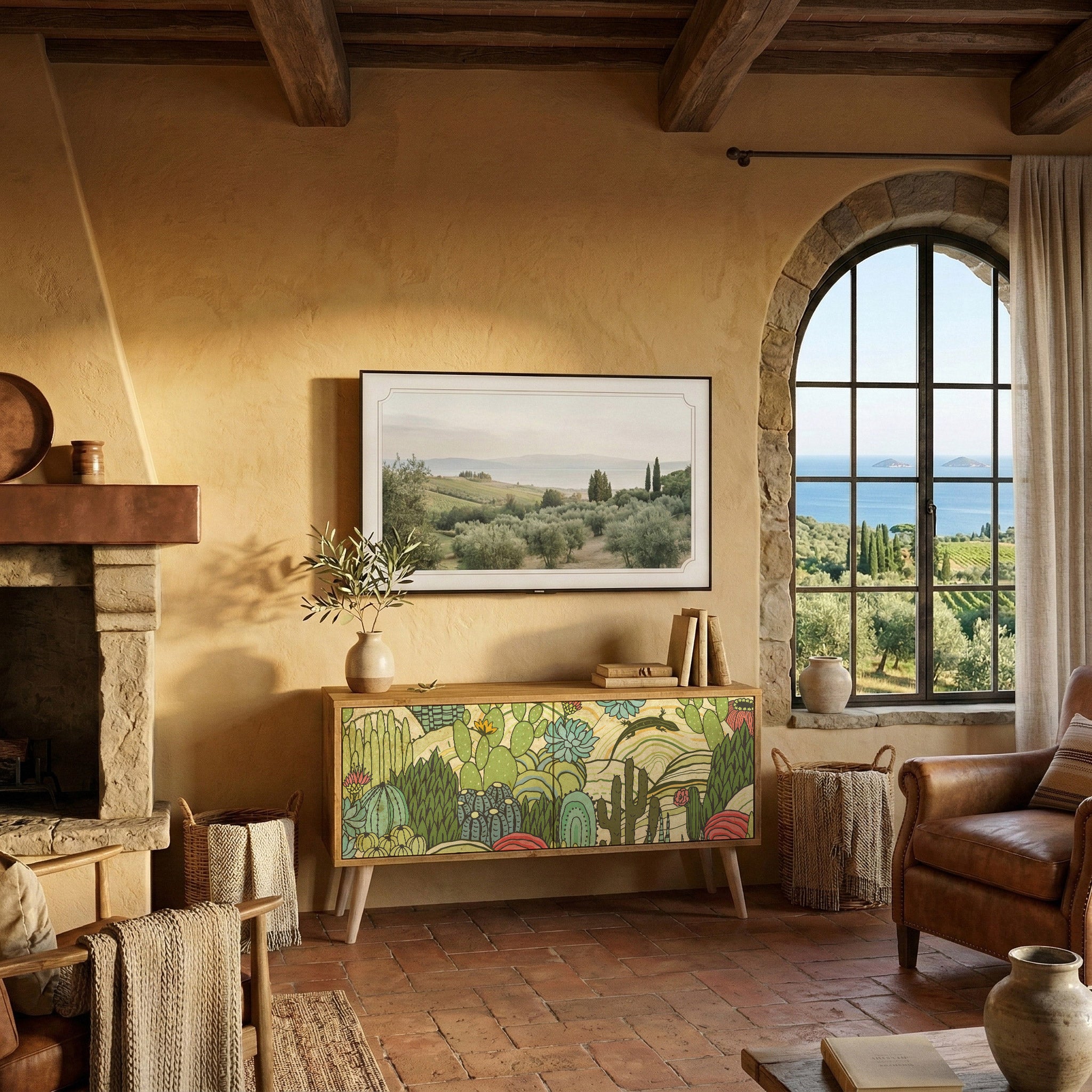 SUCCULENTS KALEIDOSCOPE Kompaktes 2-türiges TV-Lowboard