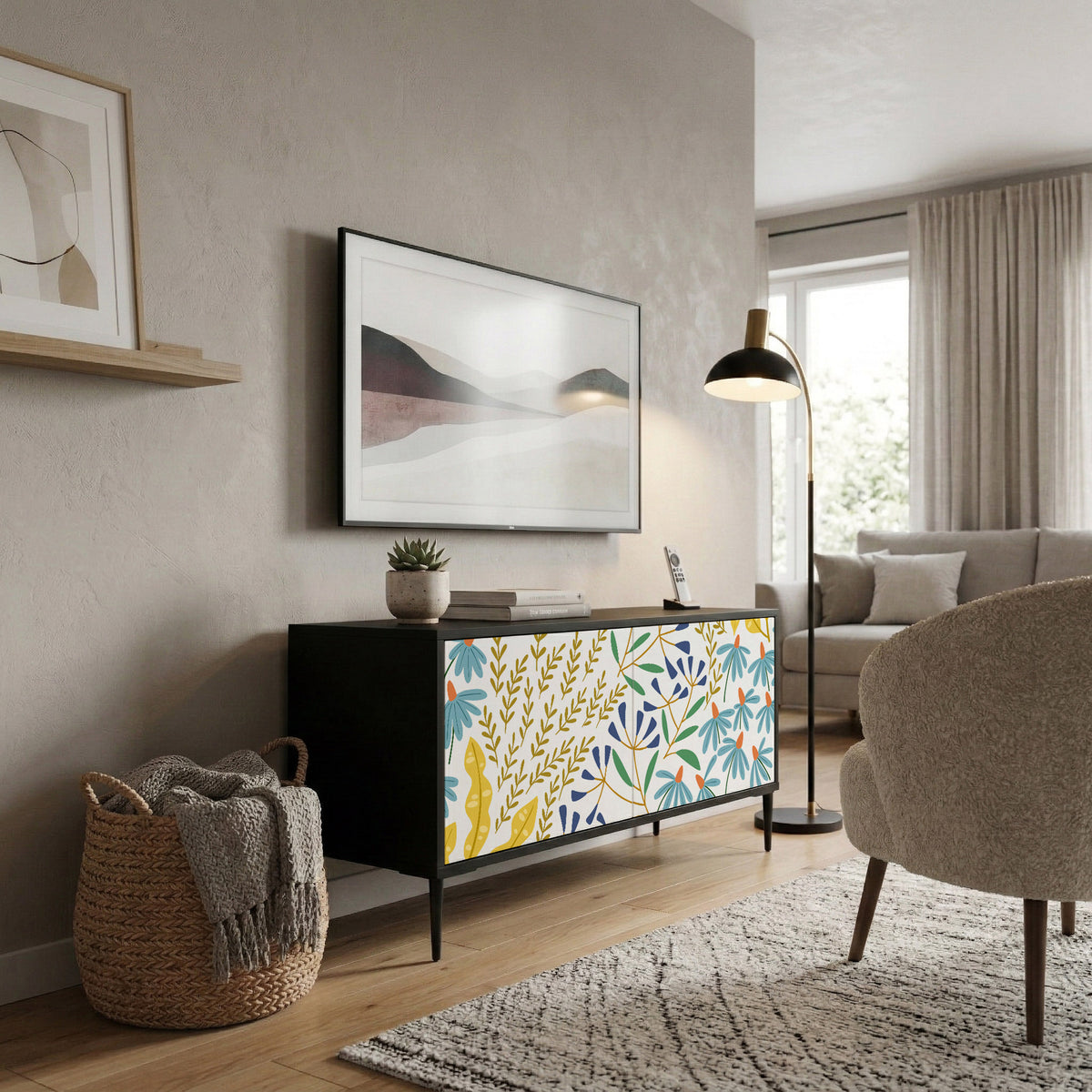 HELLO SPRING Compact 2-Door TV Cabinet