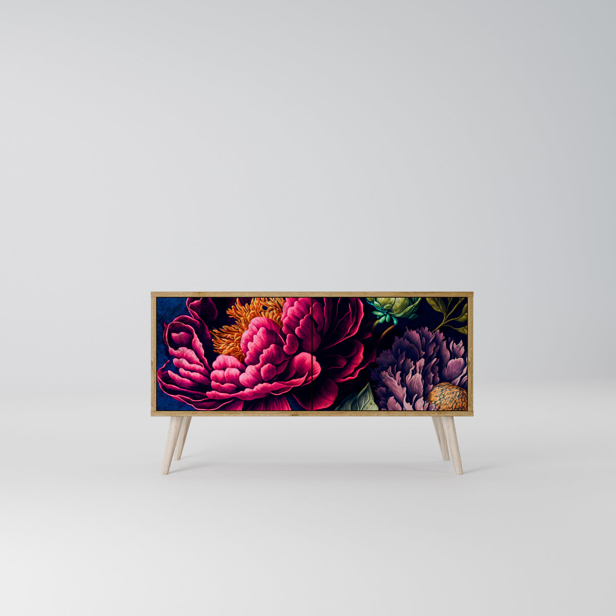 BLOOMING ELEGANCE Compact 2-Door TV Cabinet