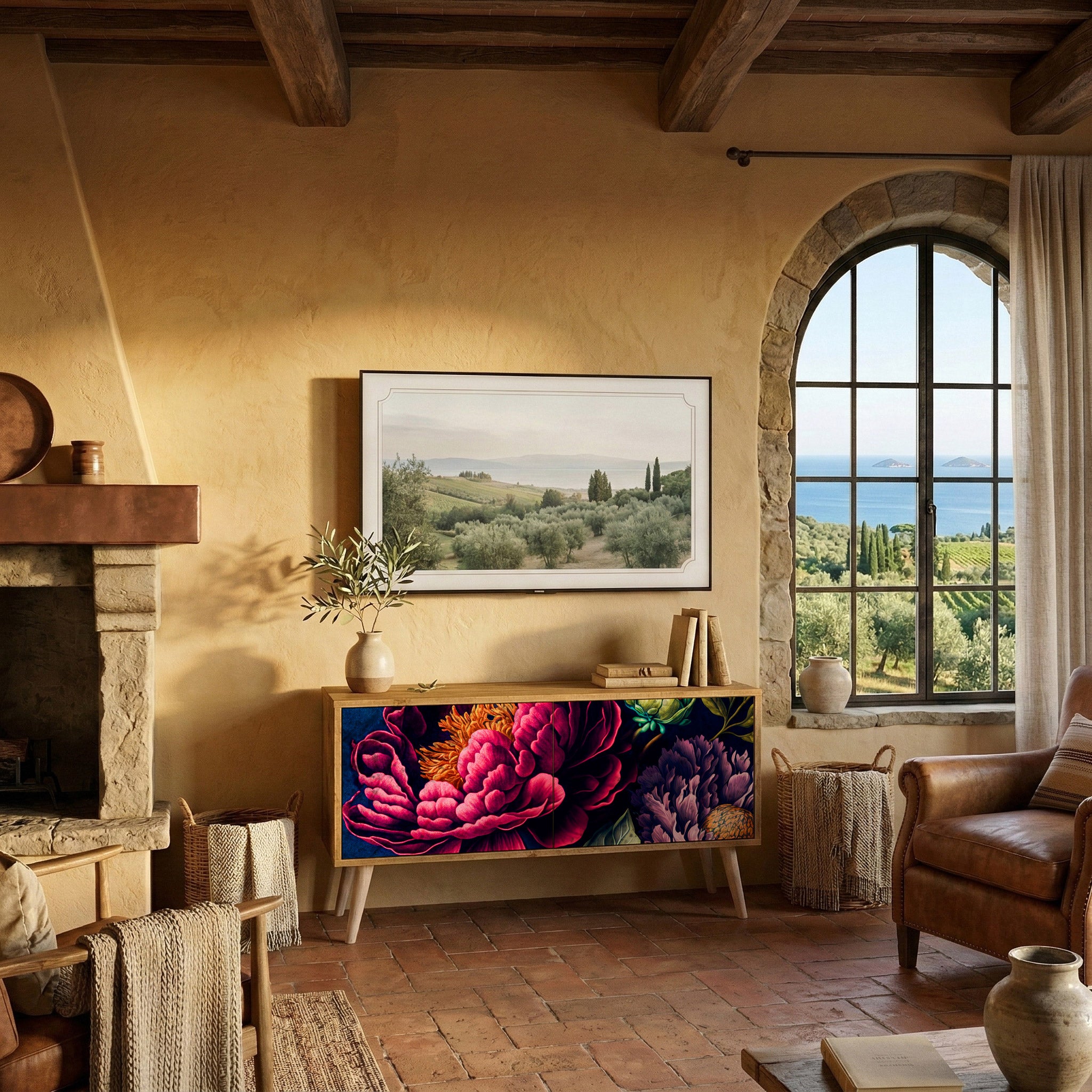 BLOOMING ELEGANCE Kompaktes 2-türiges TV-Lowboard