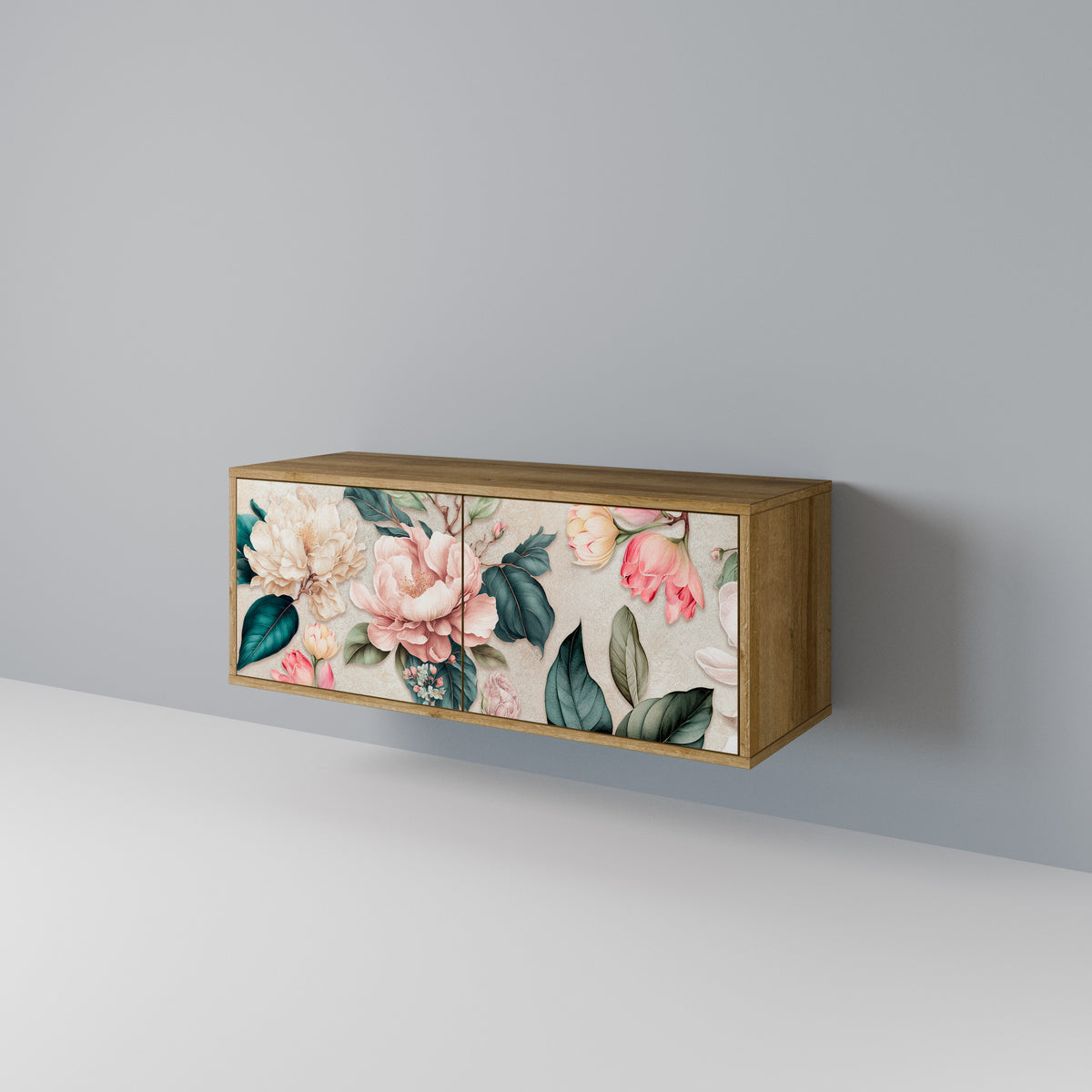 FLORAL GRACE Compact 2-Door TV Cabinet