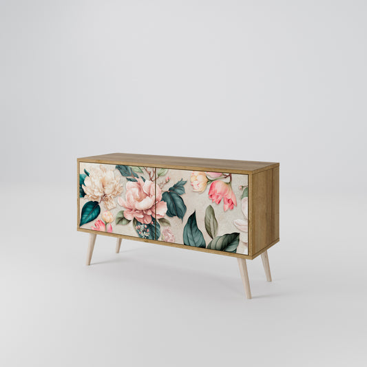 FLORAL GRACE Compact 2-Door TV Cabinet