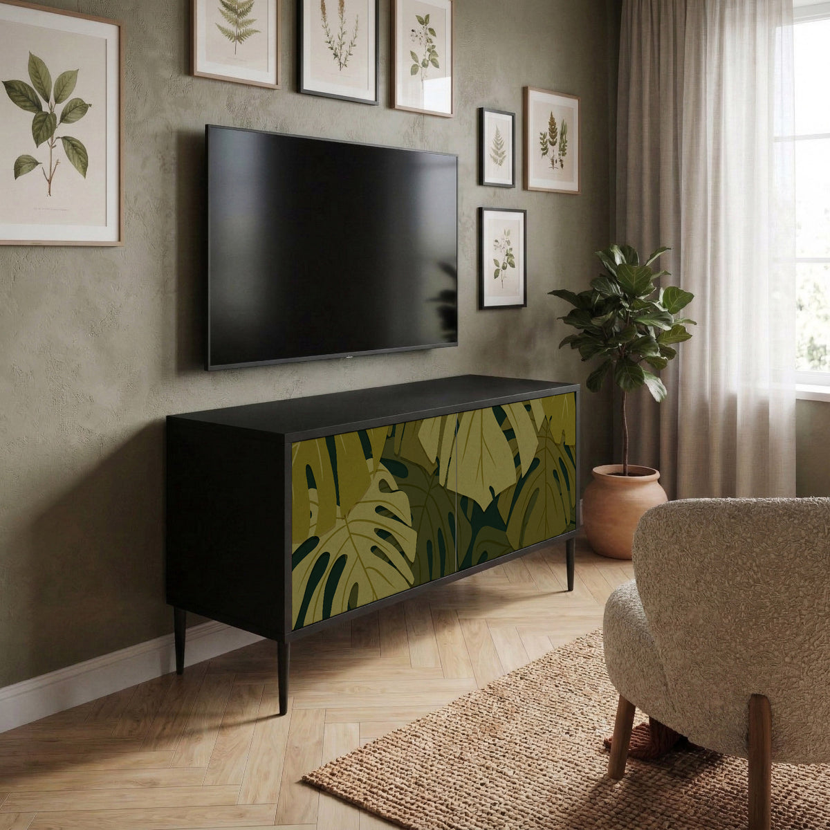 TROPICAL BEAUTY Kompaktes 2-türiges TV-Lowboard