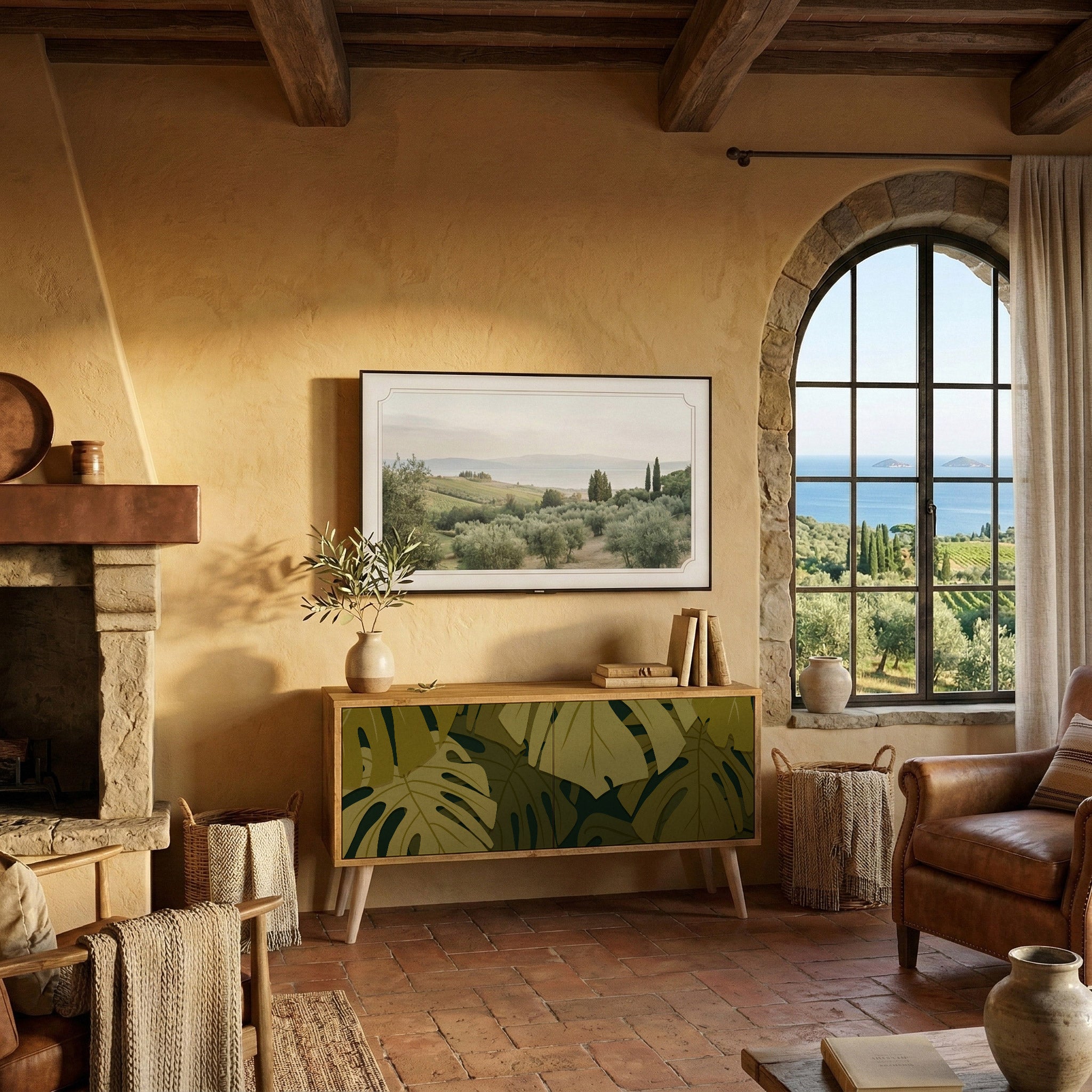 TROPICAL BEAUTY Kompaktes 2-türiges TV-Lowboard