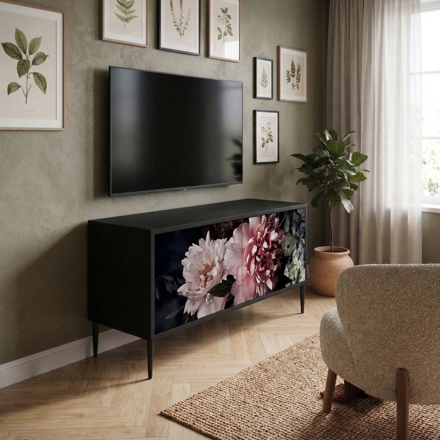 PURE BLOSSOM Kompaktes 2-türiges TV-Lowboard