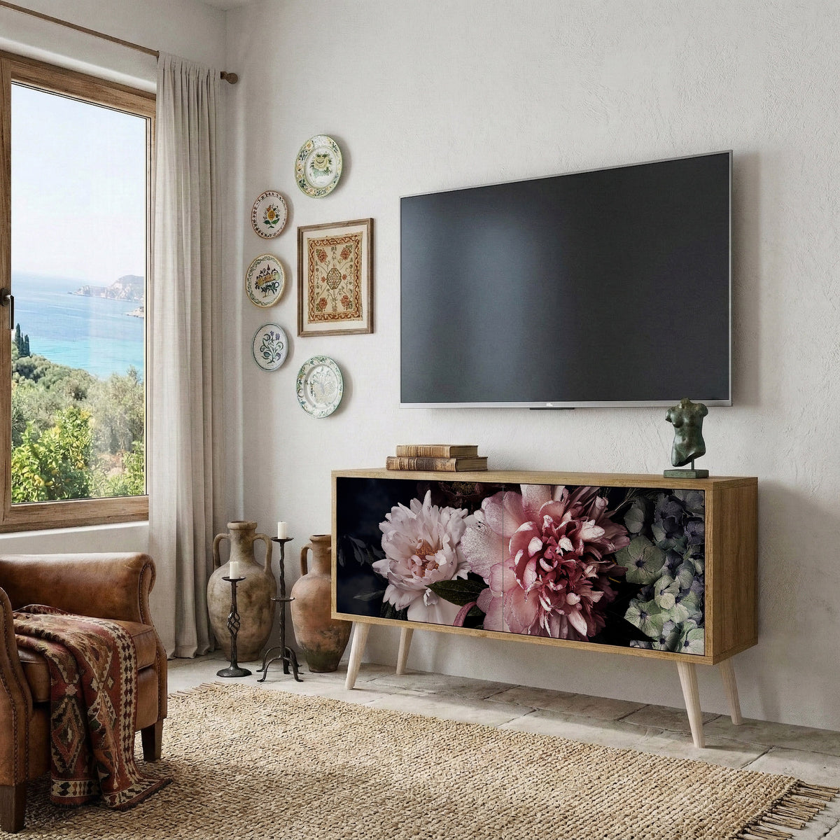PURE BLOSSOM Kompaktes 2-türiges TV-Lowboard