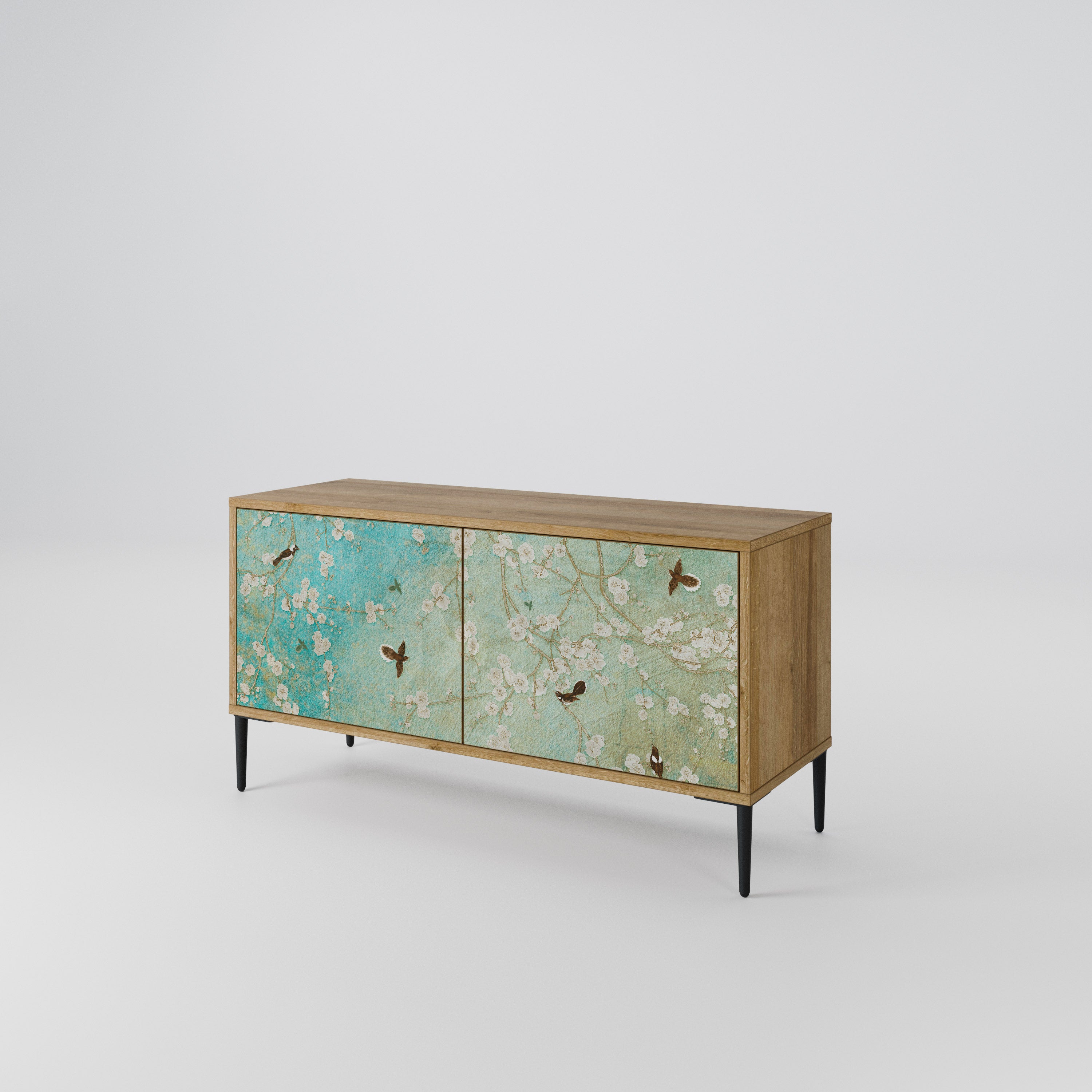 BLOOMING CHARM Compact 2-Door TV Cabinet