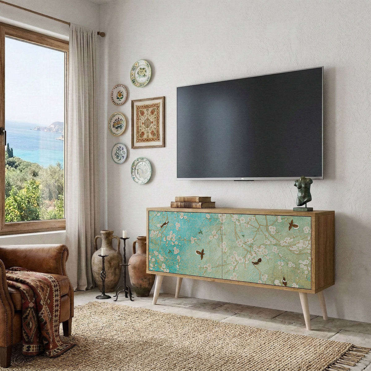 BLOOMING CHARM Kompaktes 2-türiges TV-Lowboard