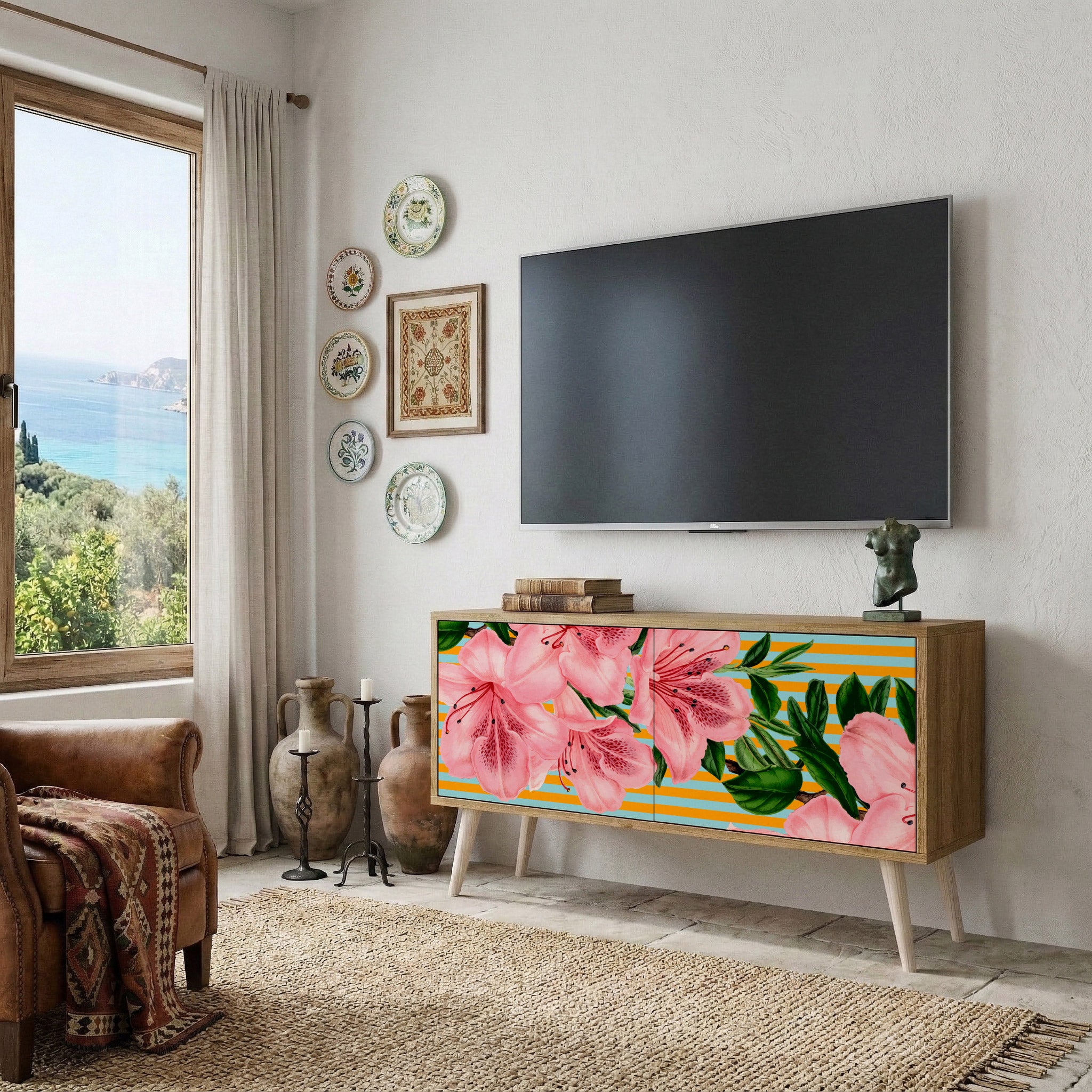 FRAGILE BEAUTY Kompaktes 2-türiges TV-Lowboard