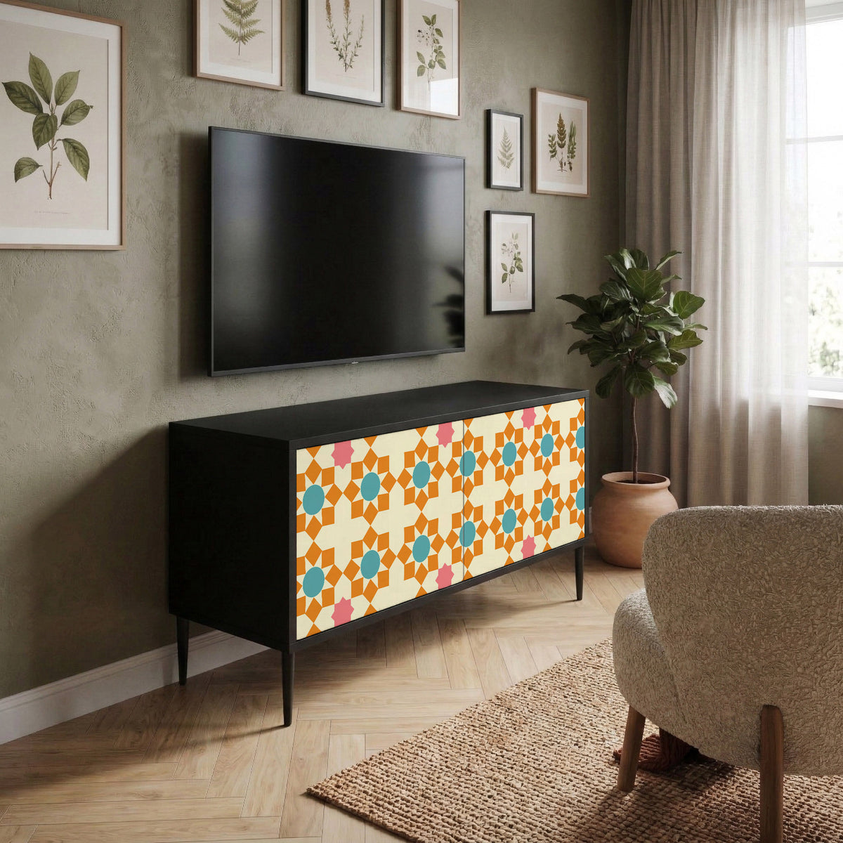FLORAL DECOR Kompaktes 2-türiges TV-Lowboard