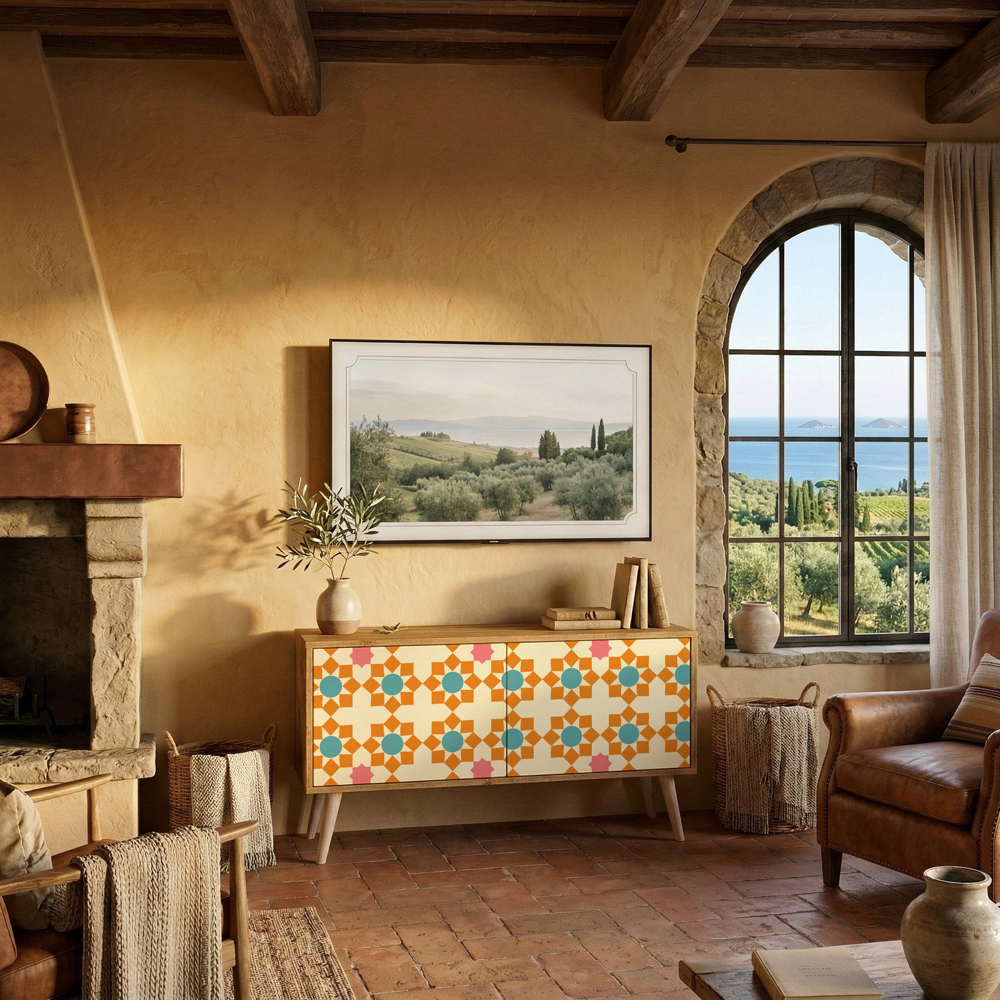 FLORAL DECOR Kompaktes 2-türiges TV-Lowboard