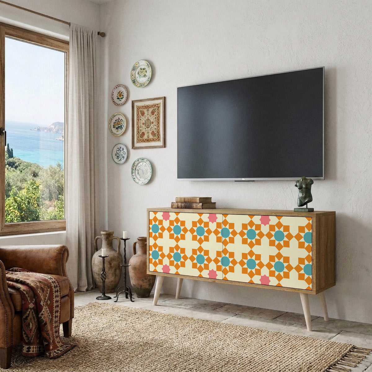 FLORAL DECOR Kompaktes 2-türiges TV-Lowboard