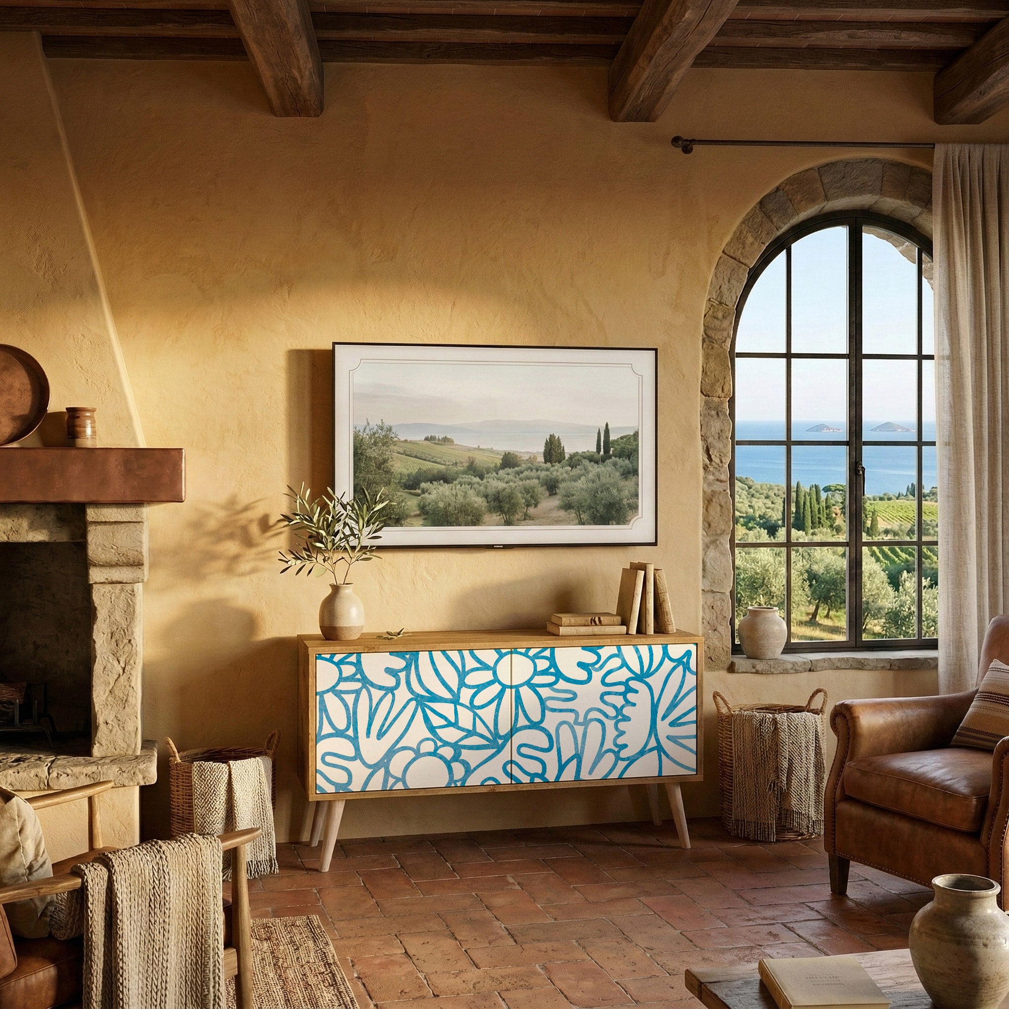 BLOOMY MORNING Kompaktes 2-türiges TV-Lowboard