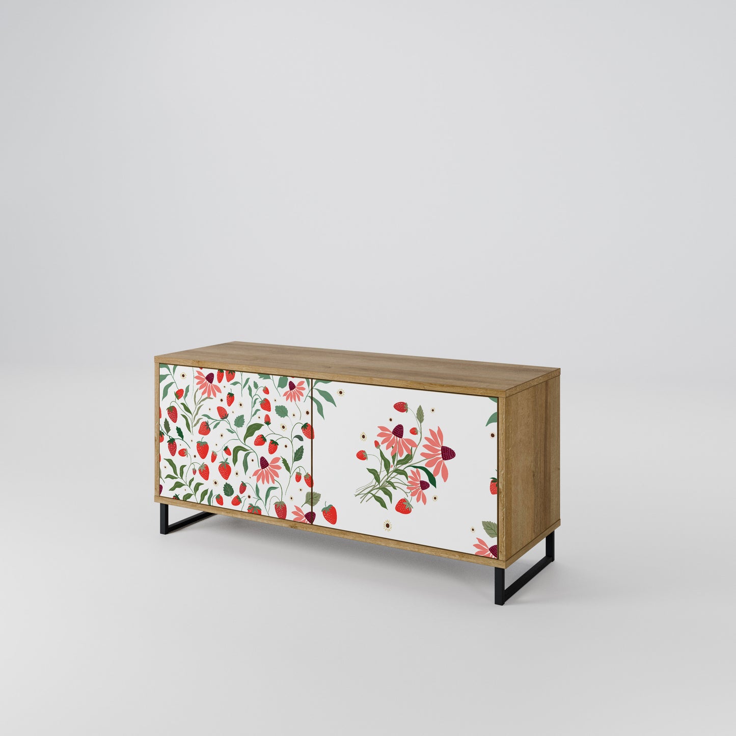 FLOWERS AND STRAWBERRIES Kompaktes 2-türiges TV-Lowboard