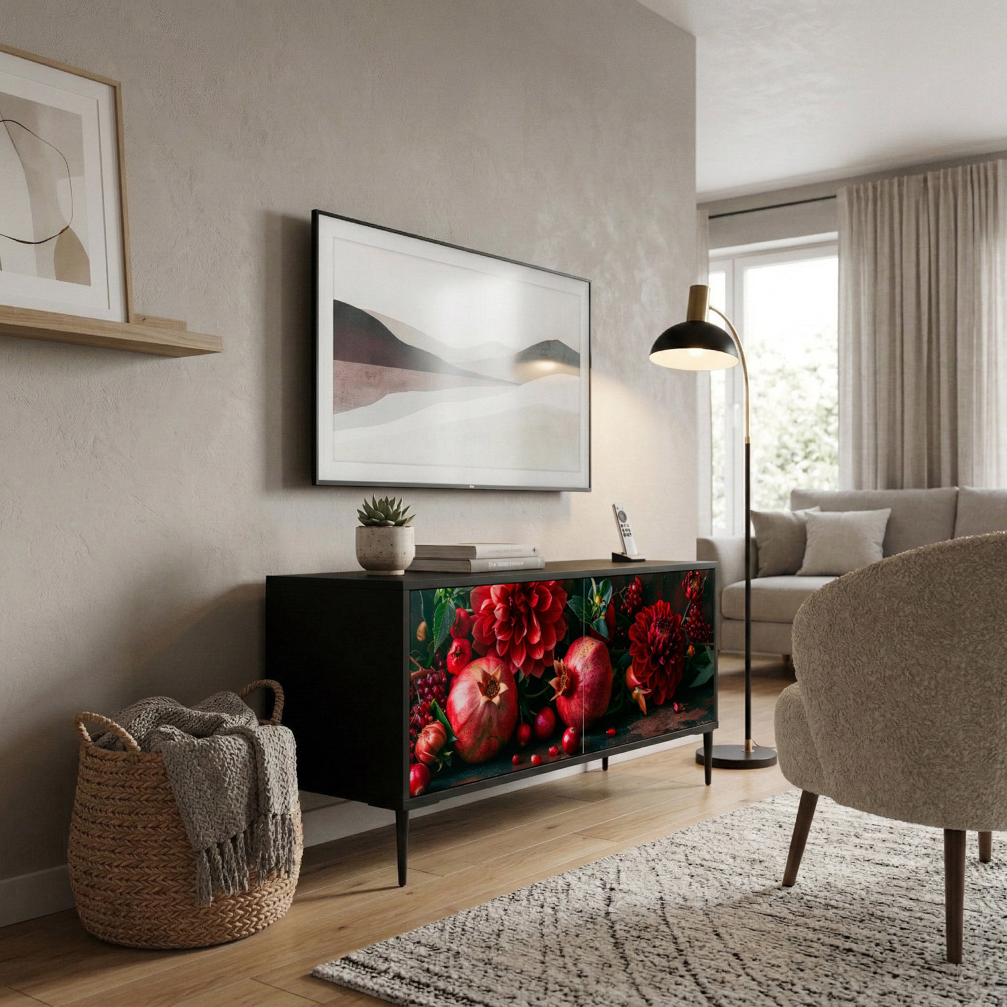 DAHLIAS AND POMEGRANATES Kompaktes 2-türiges TV-Lowboard