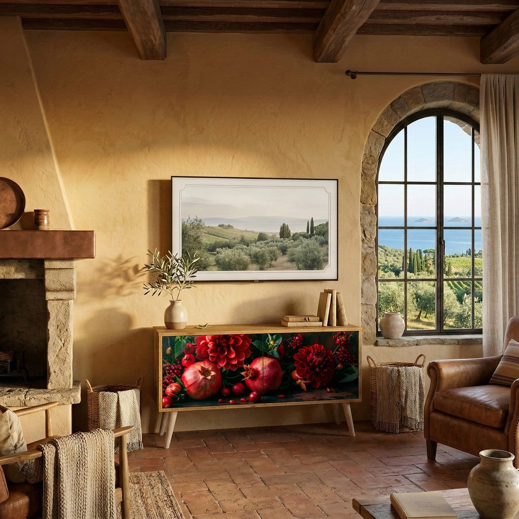 DAHLIAS AND POMEGRANATES Kompaktes 2-türiges TV-Lowboard