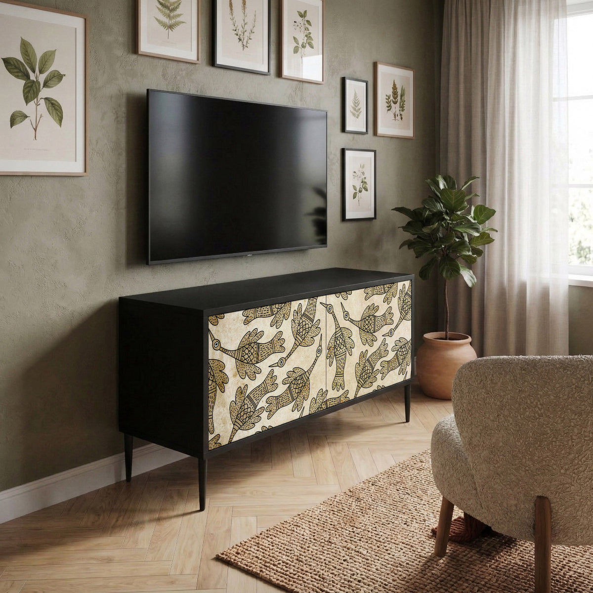 ALMONDINE SONGBIRD Kompaktes 2-türiges TV-Lowboard