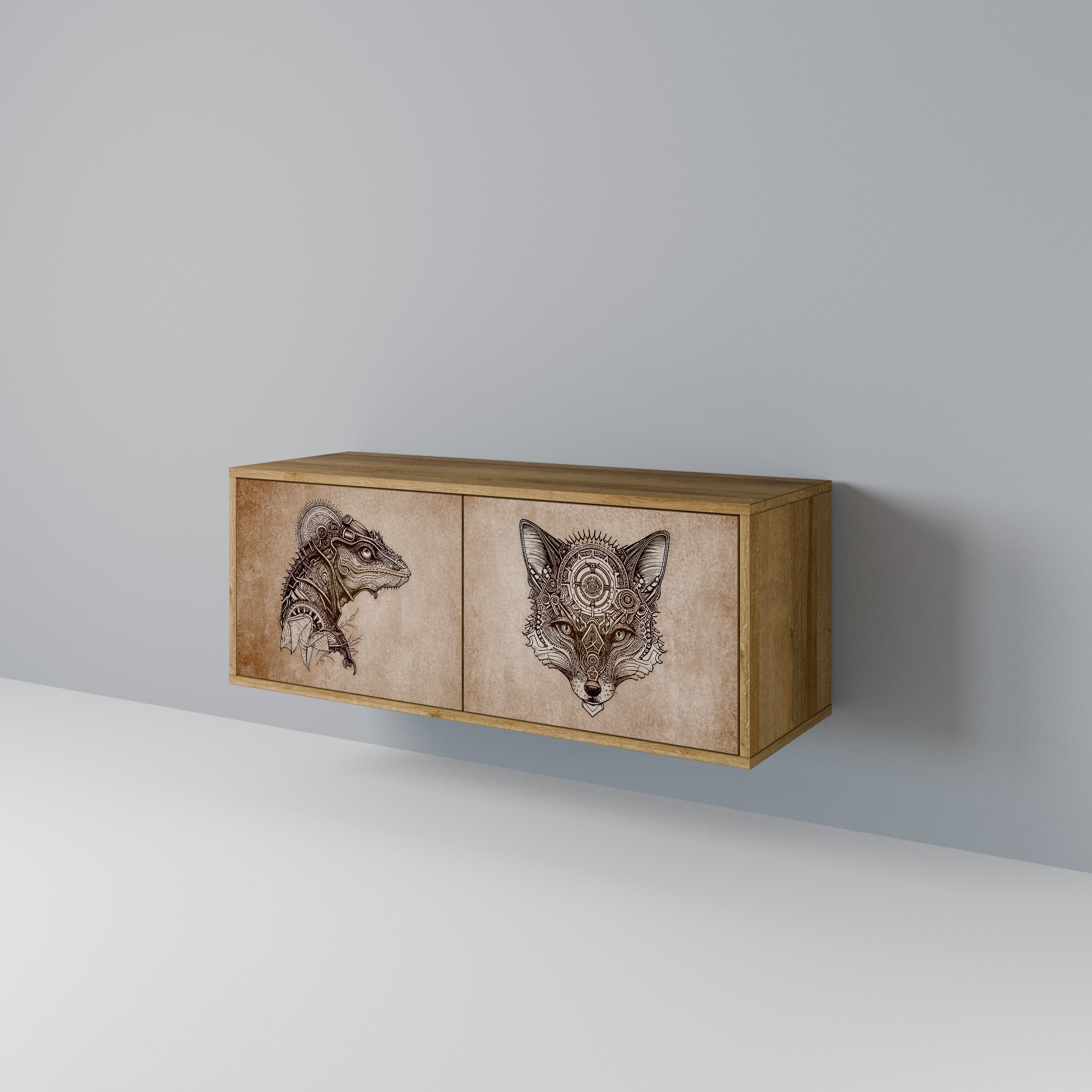 STEAMPUNK CLAN Compact 2-Door TV Cabinet