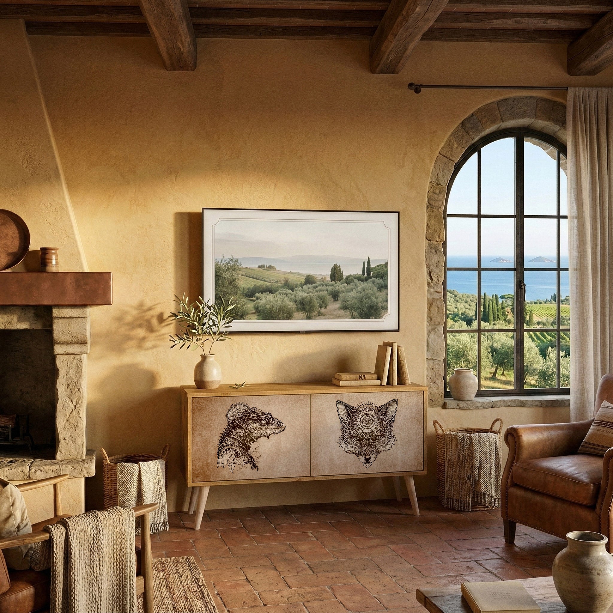 STEAMPUNK CLAN Kompaktes 2-türiges TV-Lowboard