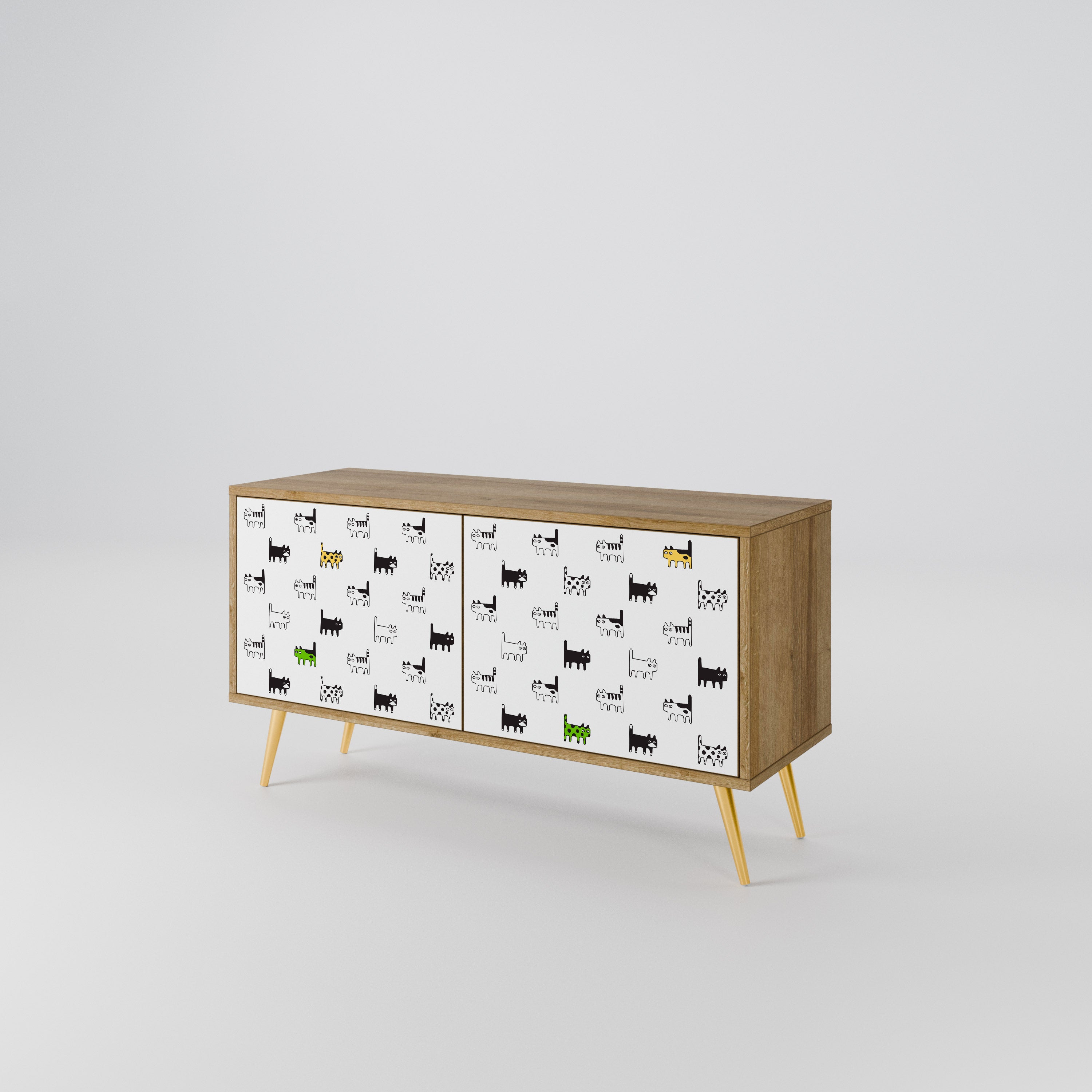 CATS COMPILATION Compact 2-Door TV Cabinet