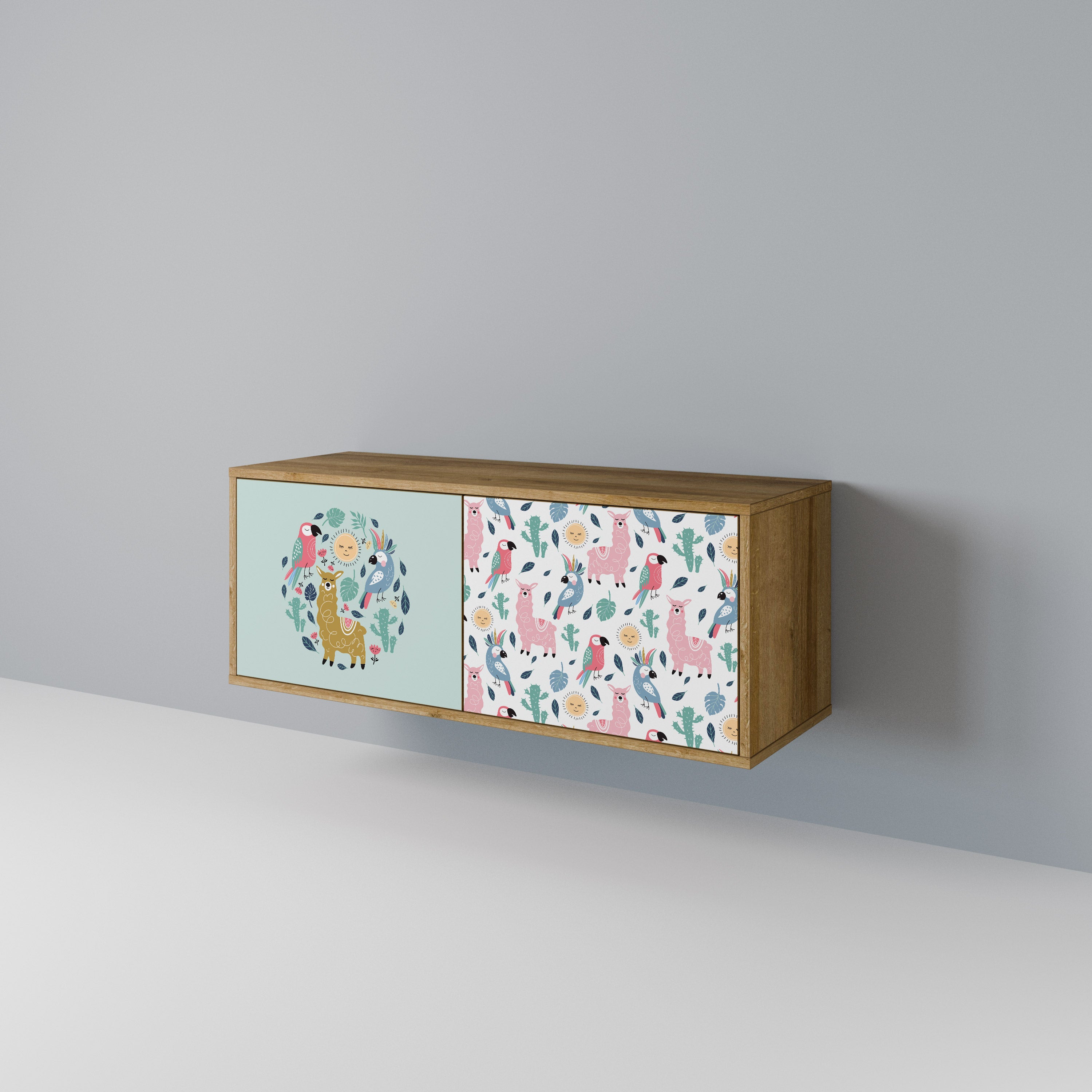 COLORFUL ALPACAS Compact 2-Door TV Cabinet