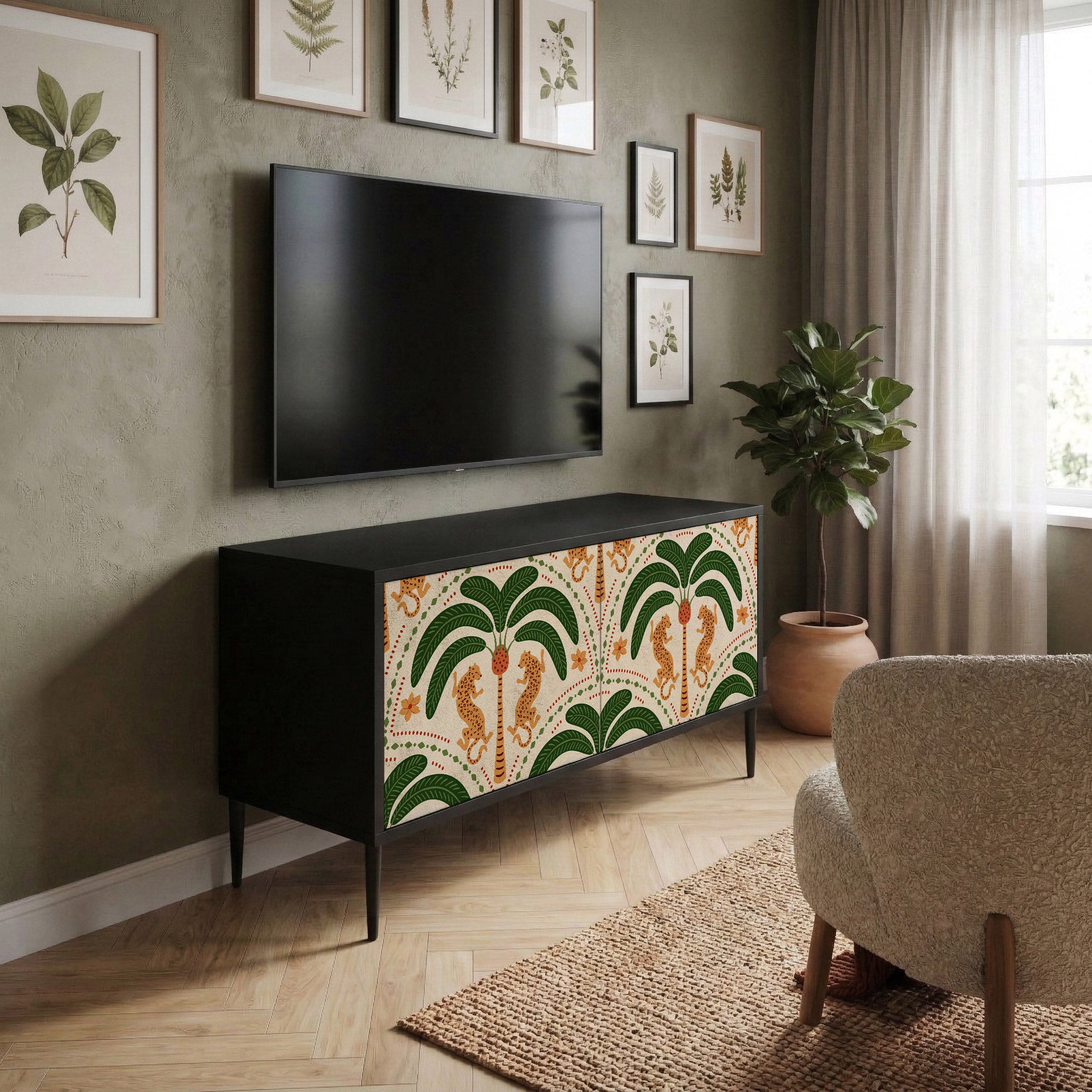 DANCING PREDATORS Kompaktes 2-türiges TV-Lowboard