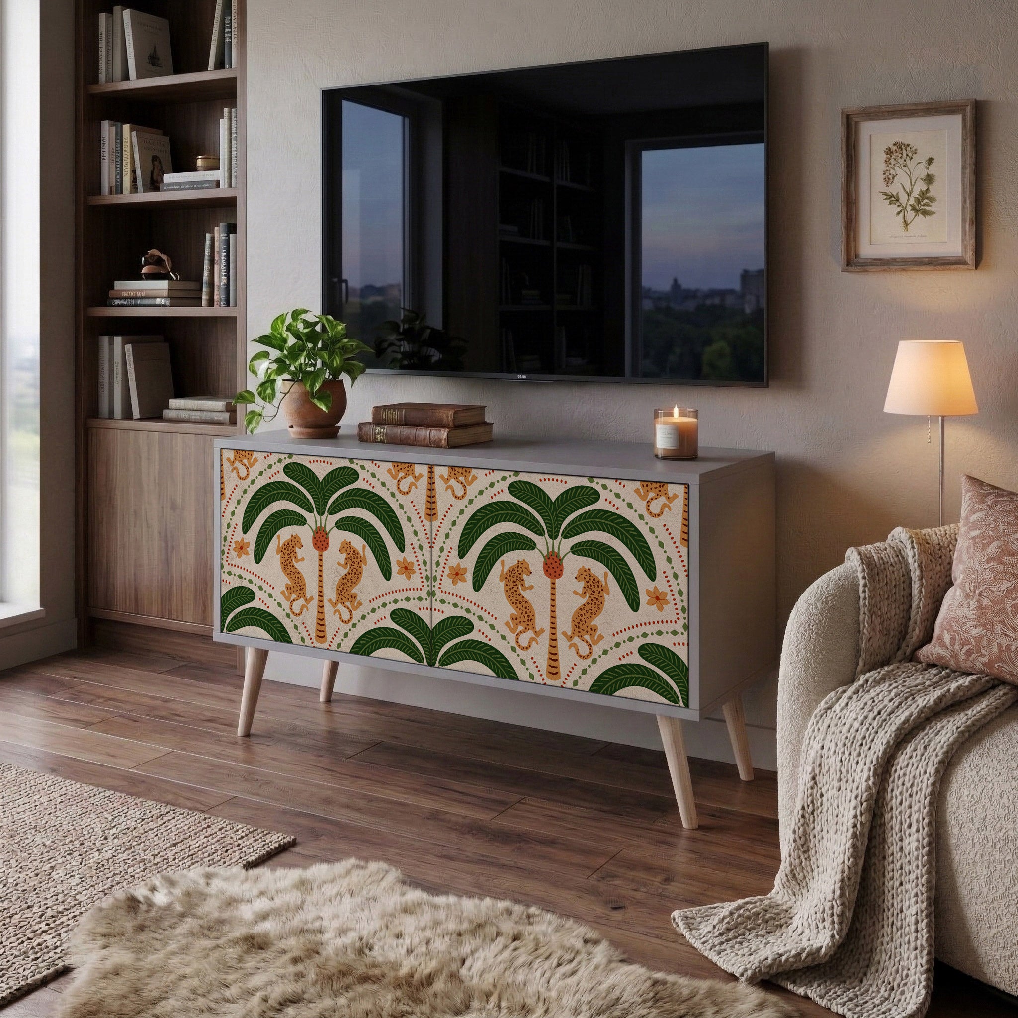 DANCING PREDATORS Kompaktes 2-türiges TV-Lowboard