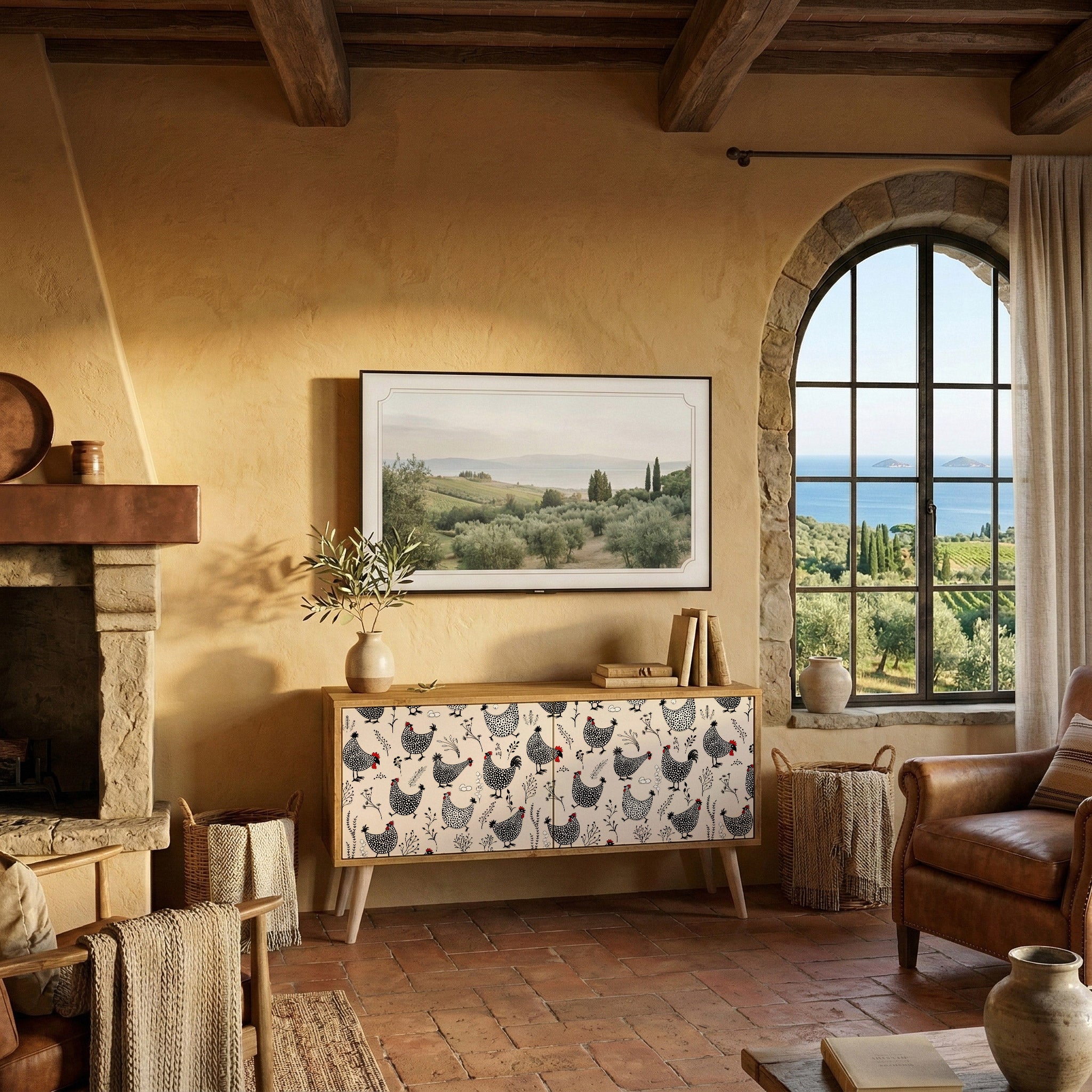 HAPPY HENS Kompaktes 2-türiges TV-Lowboard