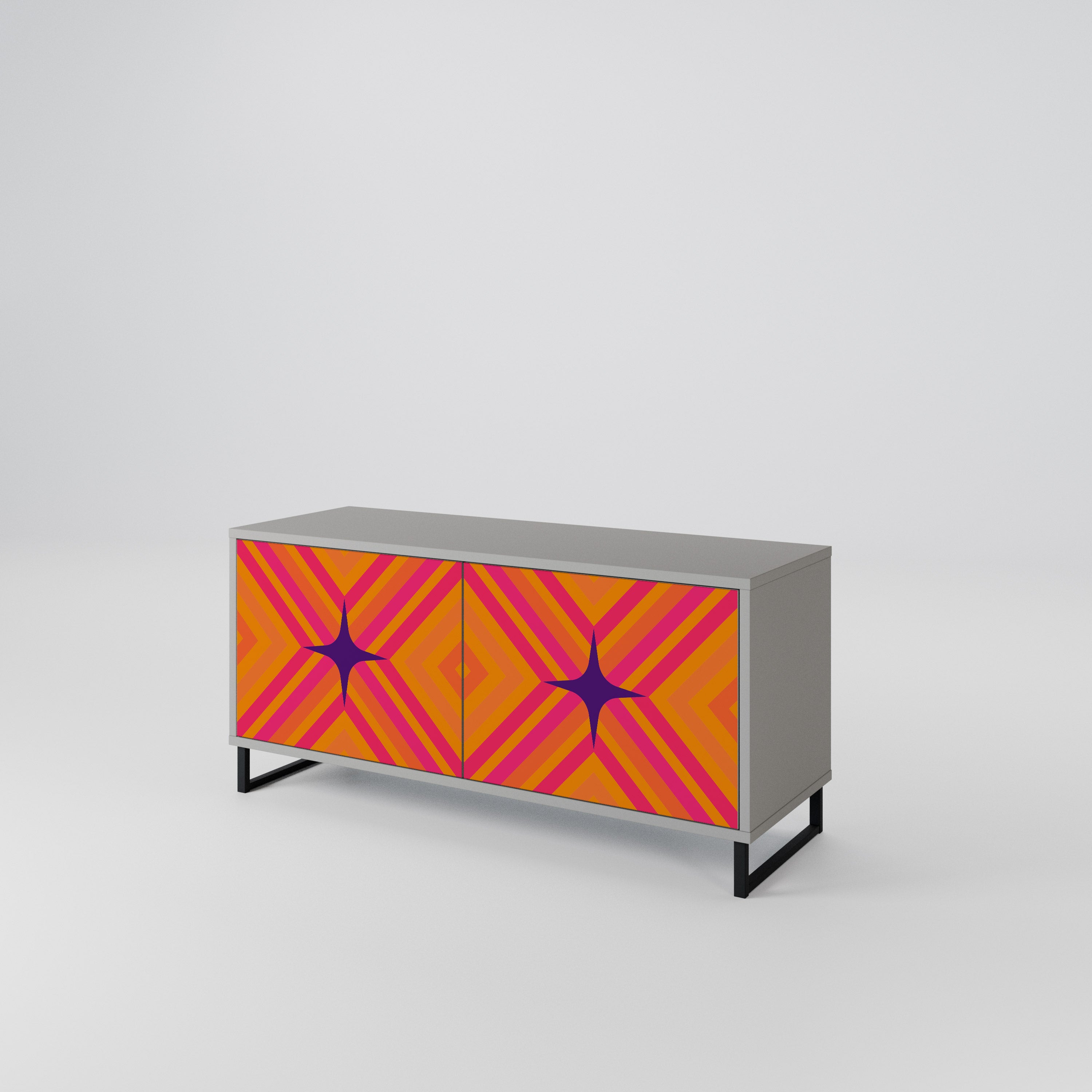 GEOMETRIC BRILLIANCE Compact 2-Door TV Cabinet