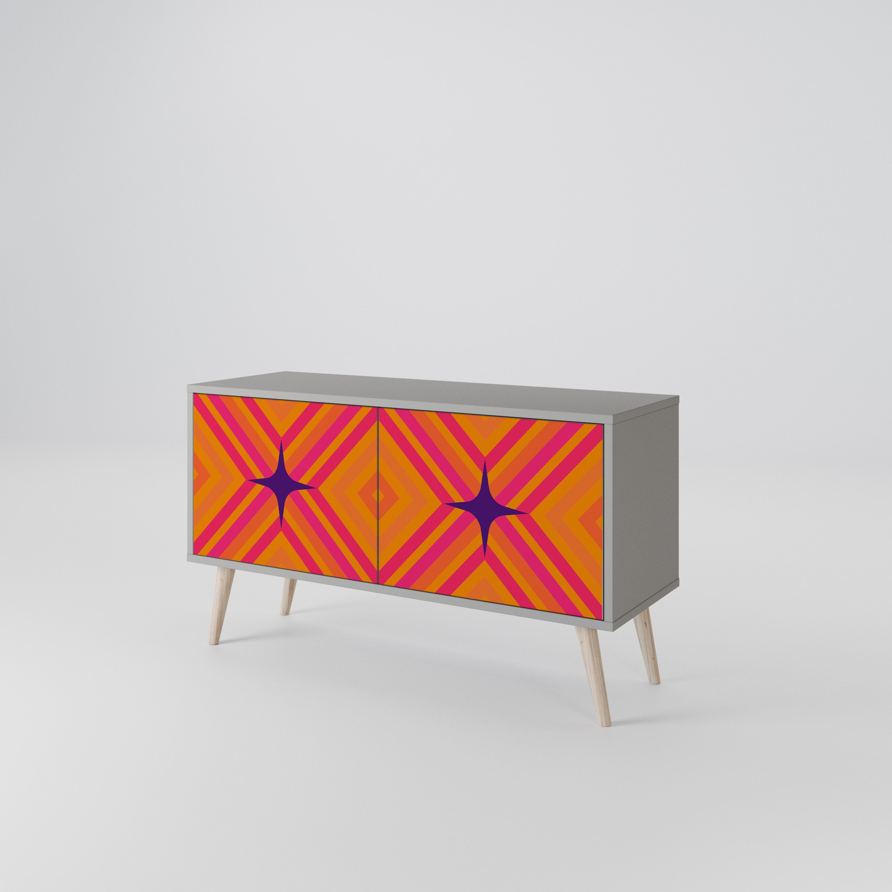 GEOMETRIC BRILLIANCE Compact 2-Door TV Cabinet