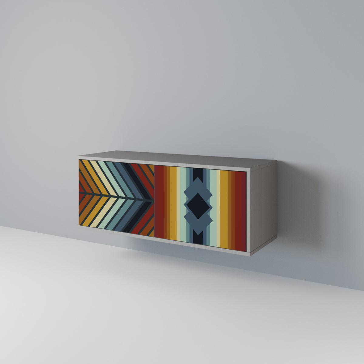 INDIGENOUS ZIGZAG Kompaktes 2-türiges TV-Lowboard