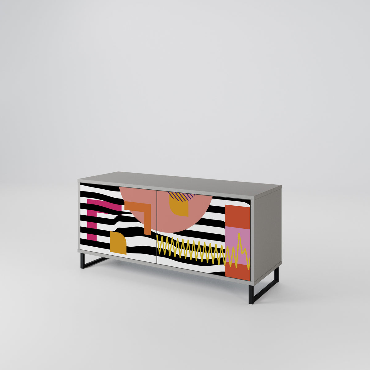 CHROMATIC ABSTRACT Kompaktes 2-türiges TV-Lowboard