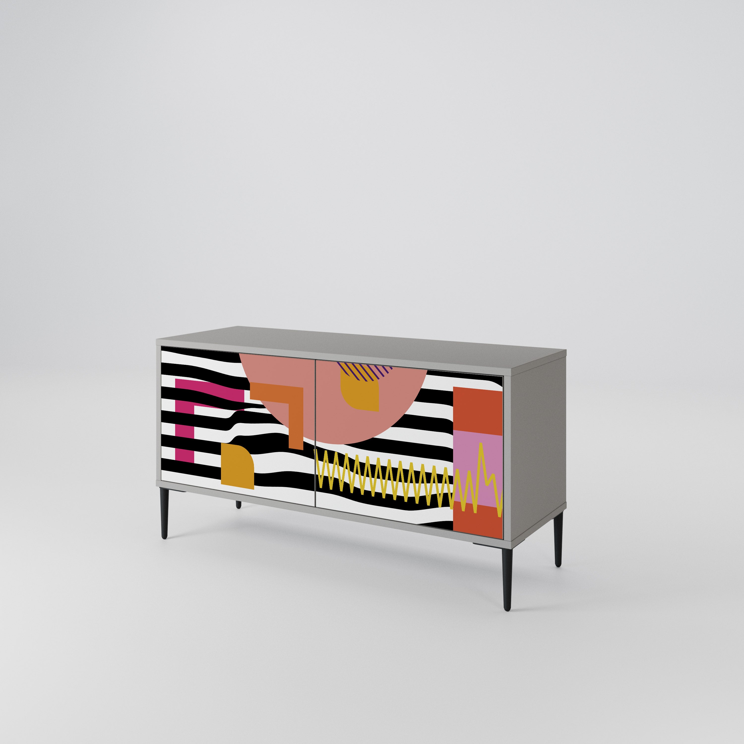 CHROMATIC ABSTRACT Compact 2-Door TV Cabinet
