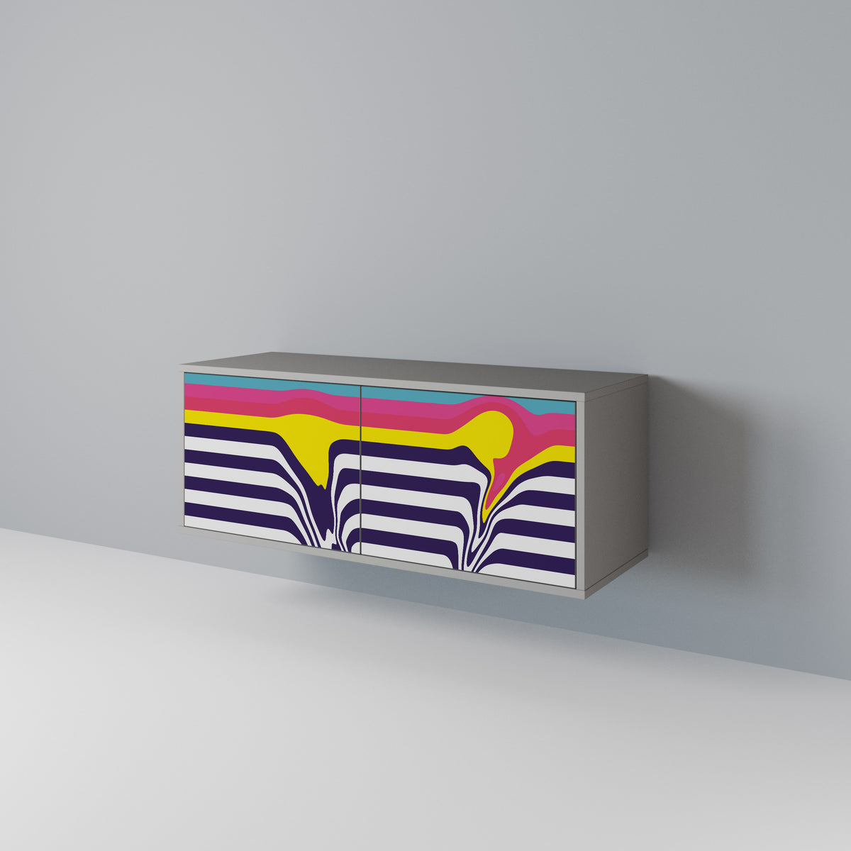 COLORFUL DIVERSION Kompaktes 2-türiges TV-Lowboard
