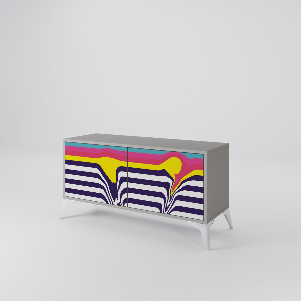 COLORFUL DIVERSION Kompaktes 2-türiges TV-Lowboard