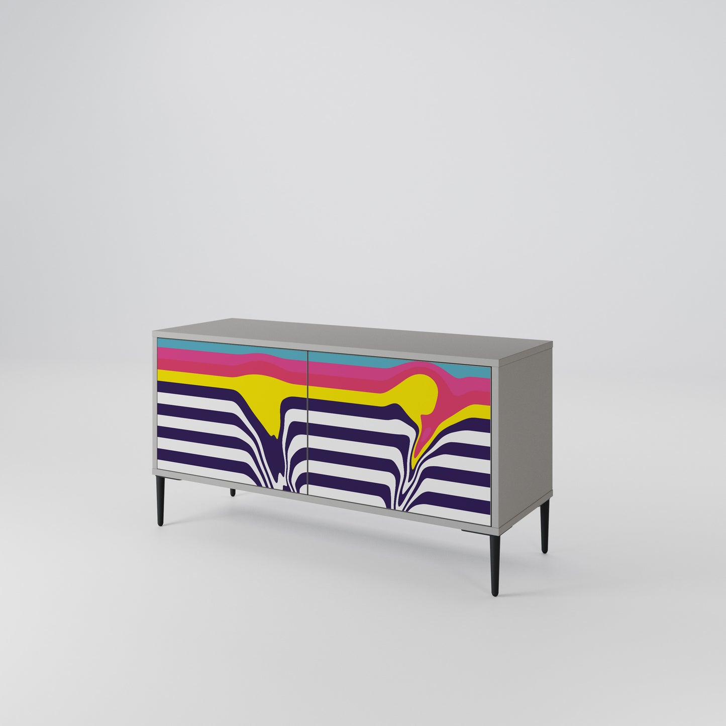 COLORFUL DIVERSION Kompaktes 2-türiges TV-Lowboard