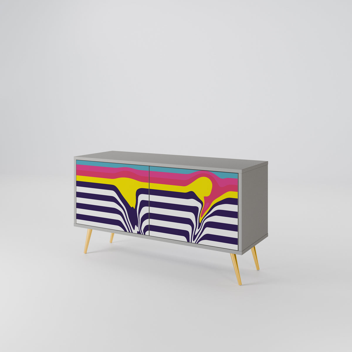 COLORFUL DIVERSION Kompaktes 2-türiges TV-Lowboard