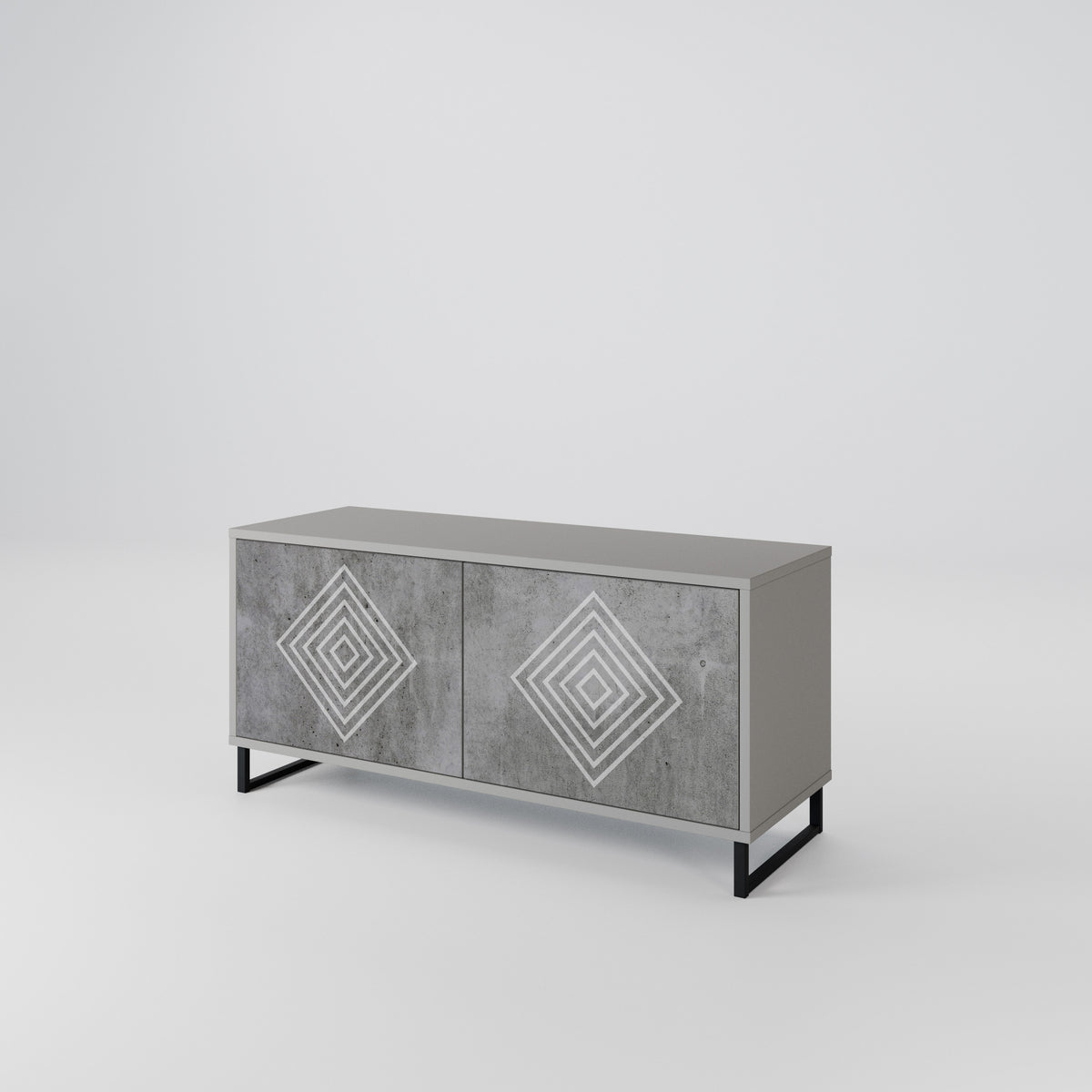 POLYGONAL ARTISTRY Kompaktes 2-türiges TV-Lowboard