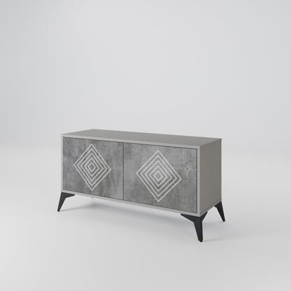 POLYGONAL ARTISTRY Kompaktes 2-türiges TV-Lowboard