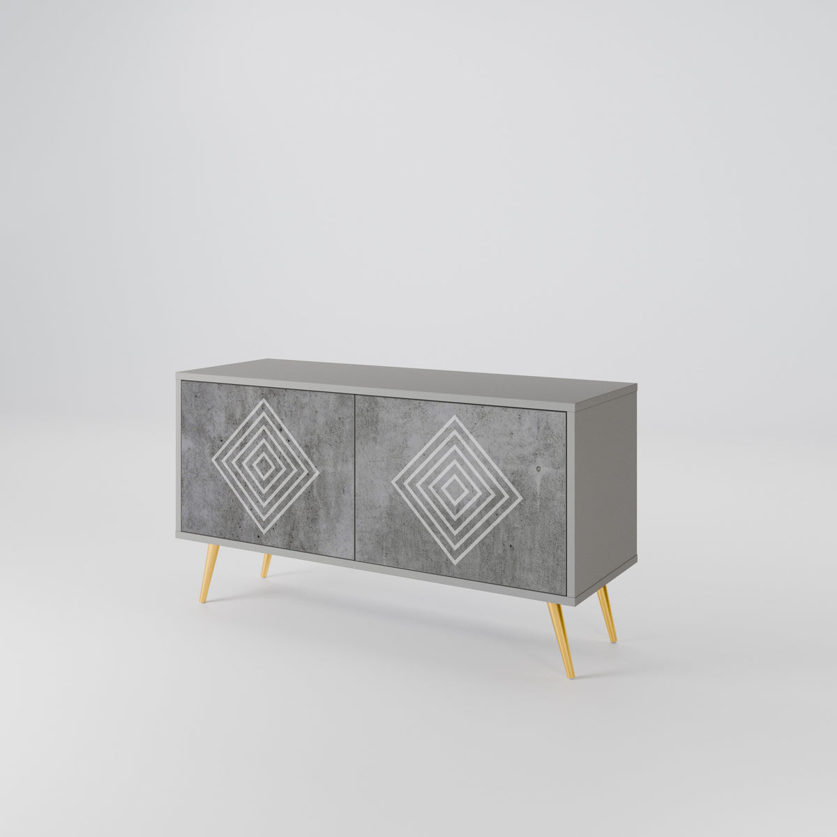 POLYGONAL ARTISTRY Kompaktes 2-türiges TV-Lowboard